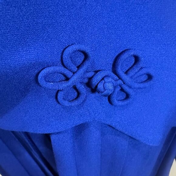 Vintage Talbots royal blue long sleeve pleated maxi dress size 16 - Picture 3 of 7